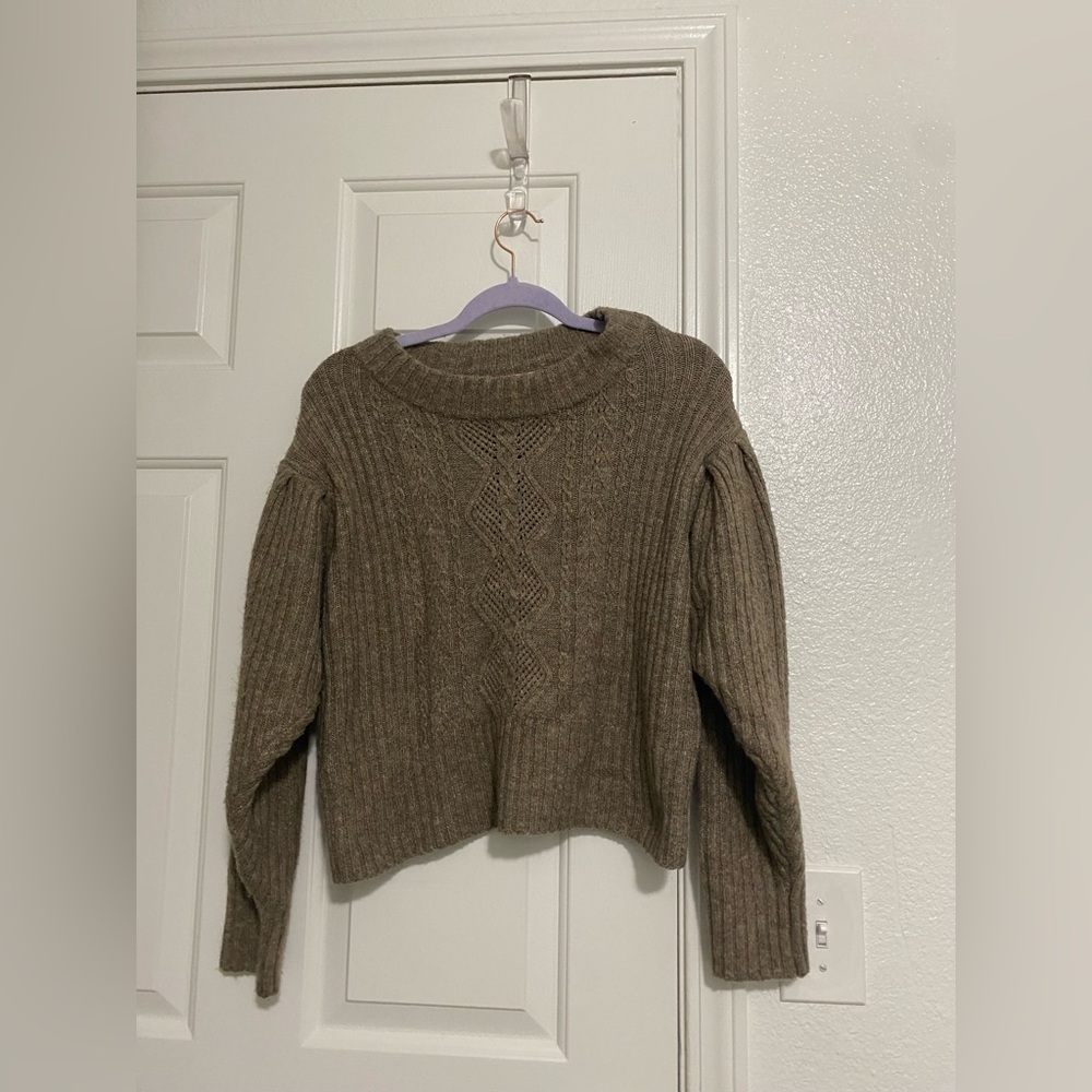 Sweaterland brown rib knit sweater